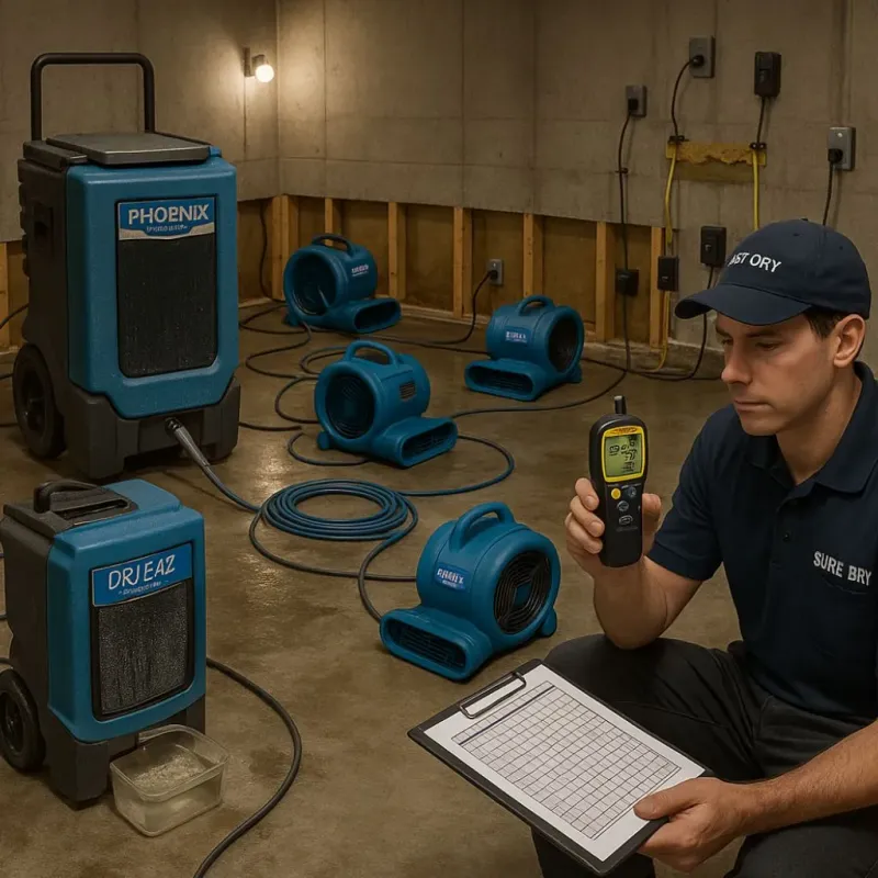 Structural Drying and Dehumidification process in Acushnet, MA